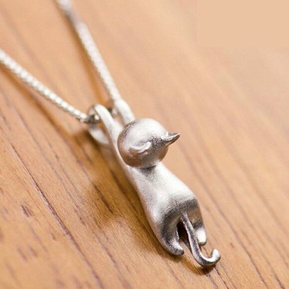 💥 Cute Animal Cat Shaped Pendant Necklace For Women, HA4599 - Picture 4 of 5